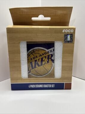 Los Angeles Lakers NBA Coaster Foco Ceramic Coaster Set Of 4
